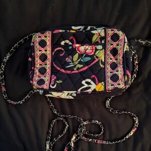 Vera Bradley Floral Quilted Crossbody Bag. Unique Chain Strap